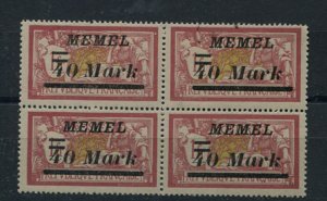 MEMEL LITHUANIA SCOTT 83  MICHEL 113 MNH BLOCK OF 4  32 EURO CAT