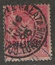 French offices in Levant (Turkey)  3, used, heavy cancel. Type II, 1890. (f149)