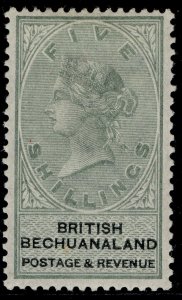 BRITISH BECHUANALAND QV SG18, 5s green & black, M MINT. Cat £130.