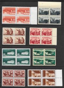 BULGARIA (170+) Mint Never Hinged Blocks of 4 from 1940s/1950s ALL DIFFERENT!