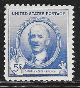 USA 887: 5c Daniel French, MNH, F-VF