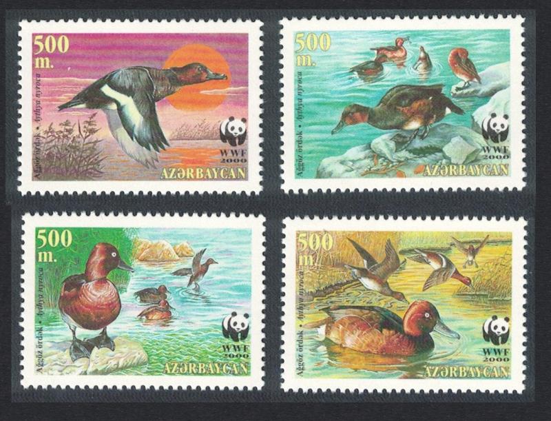 Azerbaijan Birds WWF Ferruginous Duck 4v SG#480-483 MI#474-477 SC#704 a-d