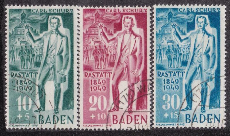 Germany - Baden 1949 SC 5NB9-5NB11 Used Set 