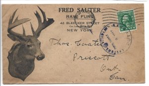 Interesting 1917 cover from New York furrier - Canada with intriguing cachet