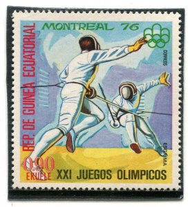 Equatorial Guinea 1976 MONTREAL OLYMPIC Fencing Stamp Perforated Mint (NH)