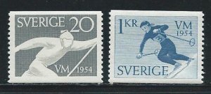 Sweden 462-3 1954 Skiing set MNH