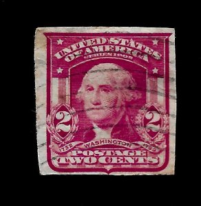 US 1903 - Sc# 320  2 c - Washington  Imper.-  Used  - Light Cancel - Crisp Color