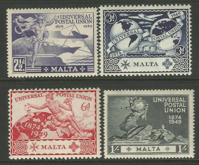 Malta 1949 UPU 75th Anniversary Commemorative Set Mounted Mint 