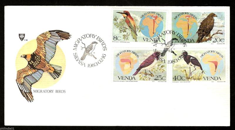 Venda 1983 Migratory Birds Maps Eagle Strok Fauna Wildlife Sc 100-3 FDC # 16480