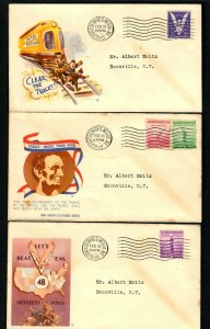 G45 Patriotic 3 covers Ft. George 1945 UN Clear the Tracks, Abe Lincoln, V 48