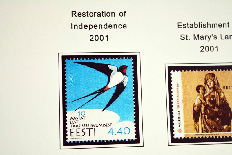 COLOR PRINTED ESTONIA 1918-2010 + 2011-2020 STAMP ALBUM PAGES (112 ill. pages)