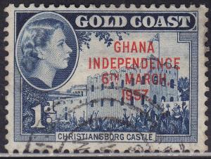 Ghana 6 USED 1957 Christiansborg Castle 1p