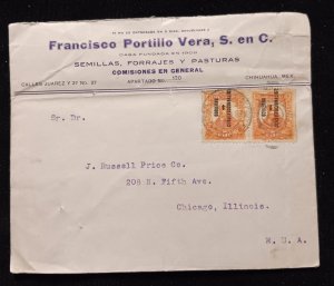 C) 1915. MEXICO. AIRMAIL ENVELOPE SENT TO USA. DOUBLE STAMP. 2ND CHOICE