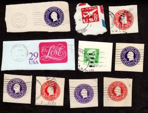 USA, Cut Squares, Lot of 10 used cut squares.  Lot 230811 -31