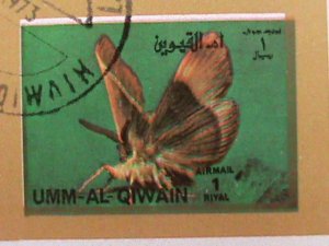 ​UMM AL QIWAIN STAMP-1973- LOVELY BUTTERFLIES  CTO-MNH STAMP SHEET -RARE