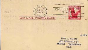 United States, Government Postal Card, Airmail, New York, Birds