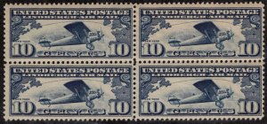USA SC #C10 MNH B4 1927 10c Lindbergh CV $50.00