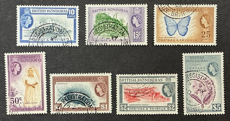 British Honduras #144-155 - 1953-57 complete set of 12 used stamps, Cat. $37.15.
