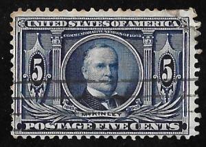 326 5 cents Willaim McKinley  Louisiana Exposition Stamps used AVG Fault