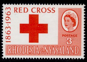 RHODESIA & NYASALAND QEII SG47, 3d red, NH MINT.