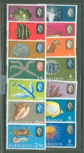 Barbados #267a-280a Mint (NH) Single
