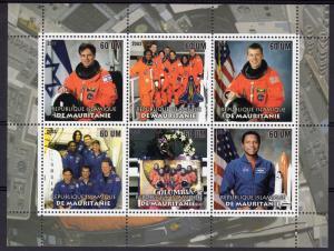 Mauritania 2003 Columbia Disaster Space ILAN RAMON (Israel) Sheetlet#1 (6) Perf.