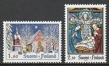 1992 Finland - Sc 903-4 - MNH VF - 2 single - Christmas