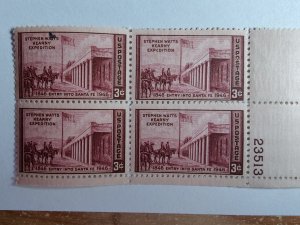 SCOTT #944 PLATE BLOCK # 23513 LR KEARNY SINGLE MINT NEVER HINGED