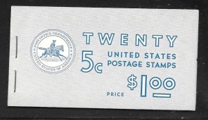 USA BK110: $1 Washington, unexploded booklet, MNH