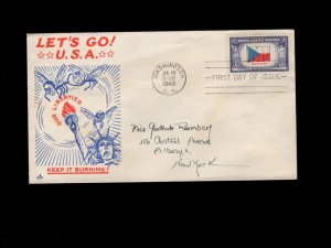 WWII Patriotic Anti Hitler Tojo Mussolini Bugs Washington DC FDC 1943 Cover 8h