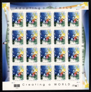 SCOTT 3398 2000 33 CENT ADOPTING A CHILD ISSUE MINT SHEET NH VF CAT $13!