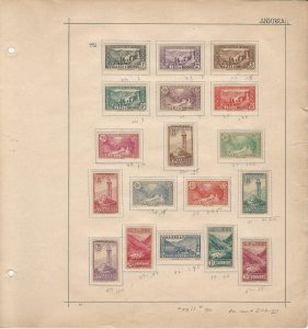 French Andorra Collection 1932 on Album Page, #23//56 Mint
