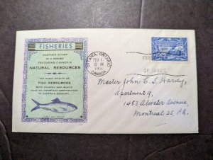 1951 Canada Cover Ottawa Ontario to Montreal Quebec Fisheries Natural Resources