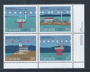 Canada #1066a LR PL BL Canadian Lighthouses - 2 34¢ MNH3