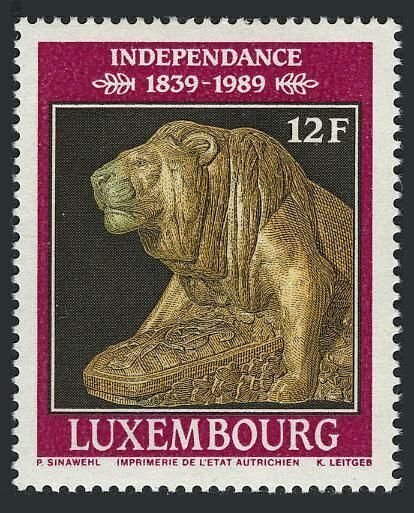 Luxembourg 801 block/4,MNH.Mi 1217. Lion,bronze sculpture by Auguste Tremont.