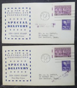 EDW1949SELL : USA 1941 Scott #E15 Scarce group of 5 Electric Eye FDCs. Cat $250.