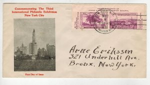 1936 TIPEX EXHIBITION SOUVENIR SHEET FDC 778 UNKNOWN UNLISTED RARE CACHET PAIR