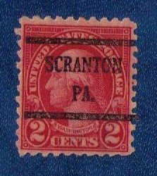 US Scott 583 Precancel Scranton,Pa Lake VF Centering