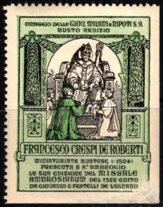 Vintage Italy Poster Stamp Francesco Crespi De Roberti Missale Ambrosiarum 1522