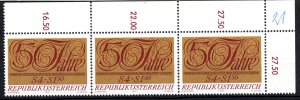 Austria Scott # B327, mint nh, strip of 3