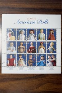 Scott 3151 32c American Dolls Mint Sheet Cat $13.50