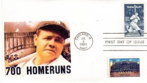 Baseball Babe Ruth #2046 FDC Paste-on Cachet 