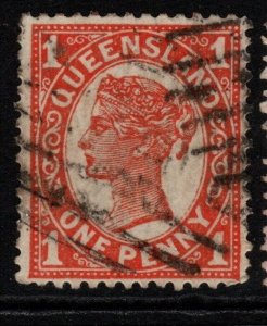 QUEENSLAND SG232 1897 1d ORANGE-VERMILION USED