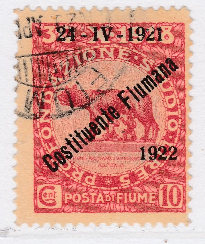 Italia Italy Fiume 1922 Costituente Fiumana 10c Used Stamp A23P32F13012