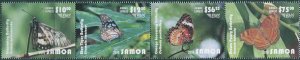 Samoa 2015 SG1348f-1348i EMS Butterflies coloured edges strip MNH