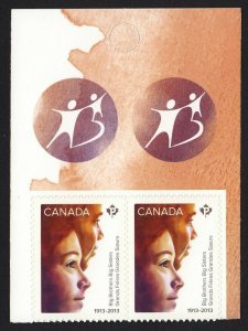 BIG BROTHERS BIG SISTERS CLUB = Canada 2013 #2645 MNH Booklet pair sts