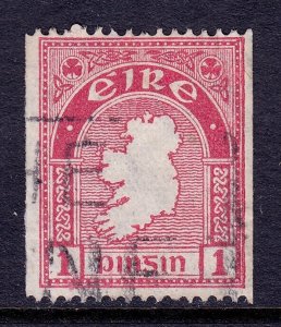 IRELAND — SCOTT 87 — 1934 1d ROSE MAP OF IRELAND COIL — USED — SCV $60