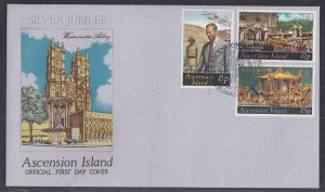 Ascension Island Scott 218-20 FDC - 1977 Silver Jubilee