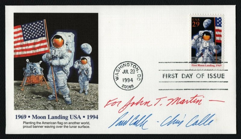 #2841a 29c First Moon Landing, Fleetwood-Autographed FDC **ANY 5=FREE SHIPPING** 