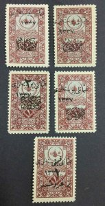 MOMEN: TURKEY SC #53-57 1921 ASIA MINT OG NH LOT #63534